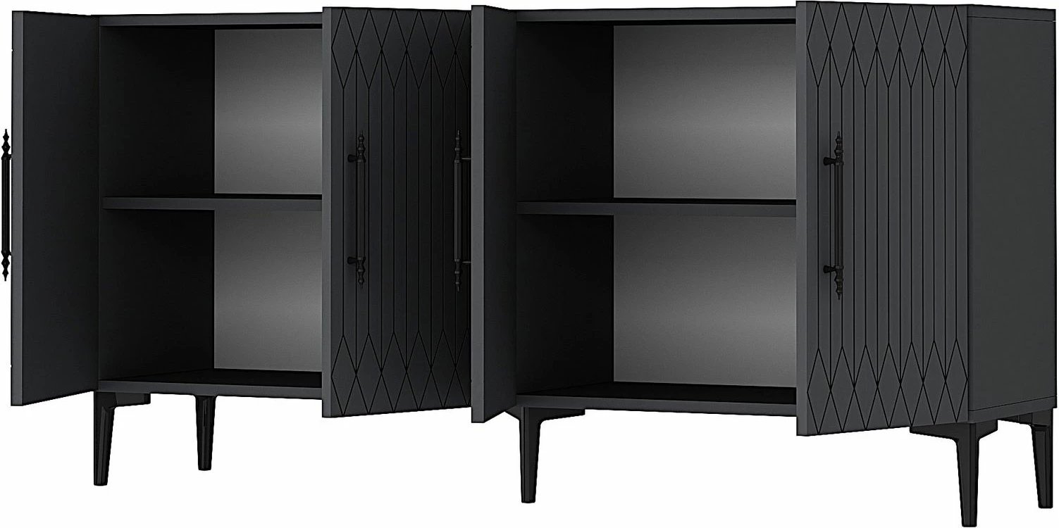 Konsol Skye Decor, ngjyrë antracit, Ressi