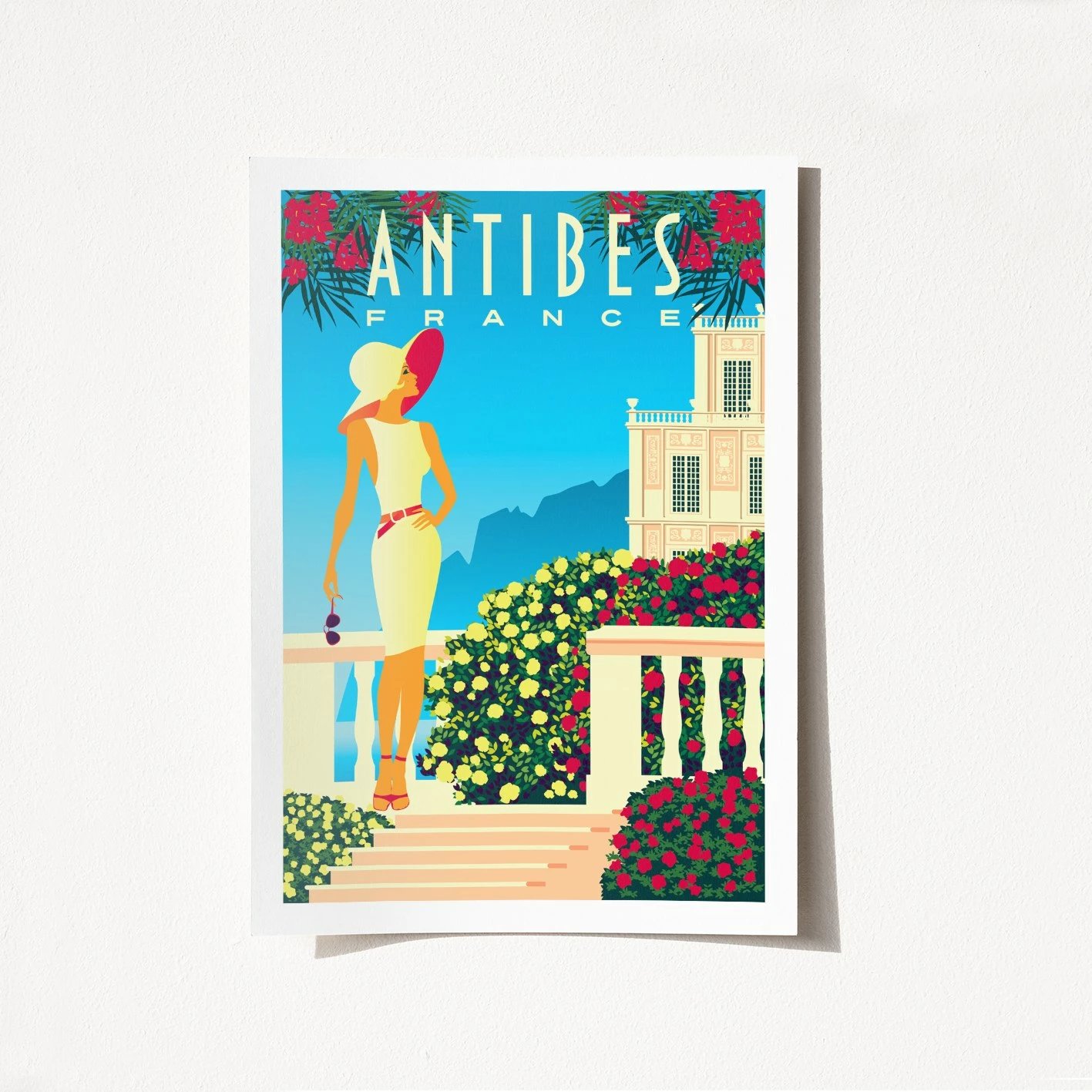 Poster A4, Antibes - 1977, shumëngjyrësh