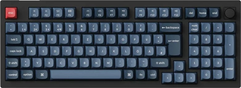 Tastierë Keychron V5 Max, DE-Layout, Gateron Jupiter Brown, Hot-Swap, RGB, e zezë/blugri