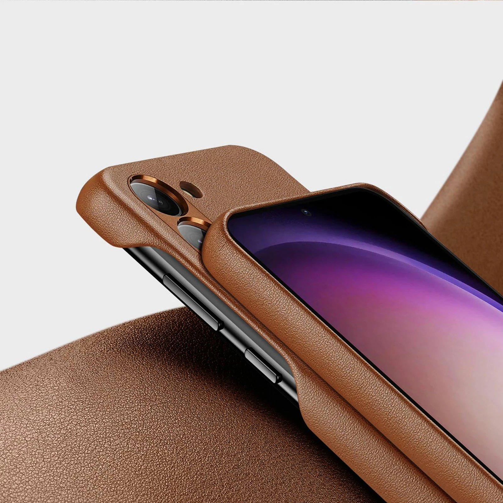 Mbështjellës Dux Ducis Grit për Samsung Galaxy S23+, lëkurë ekologjike, Kafe