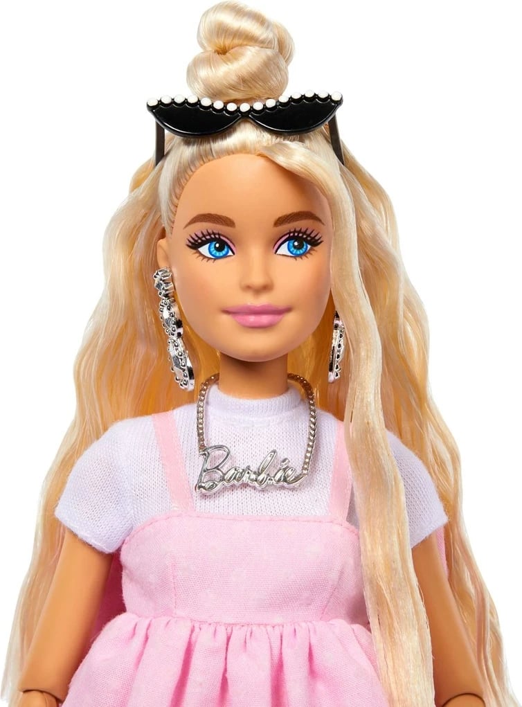 Kukull mode Barbie Deluxe Style #3, MATTEL, 1282971, fustan rozë pastel me fjongo të madhe, flokë të verdha