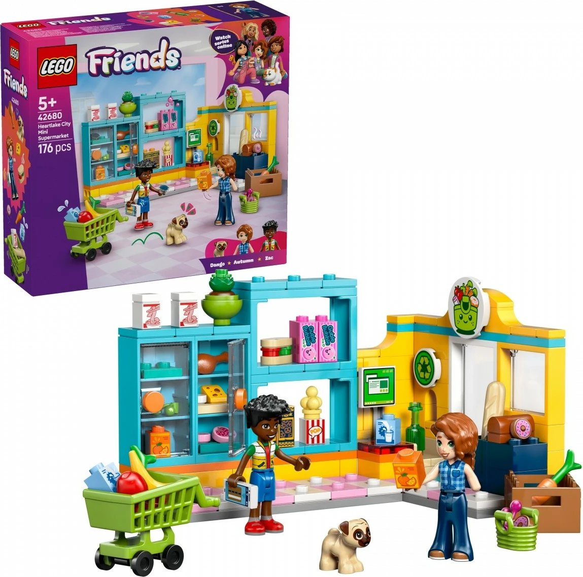 Set ndërtimi LEGO Friends 42680 Heartlake City Mini Supermarket, 176 copë, 5+