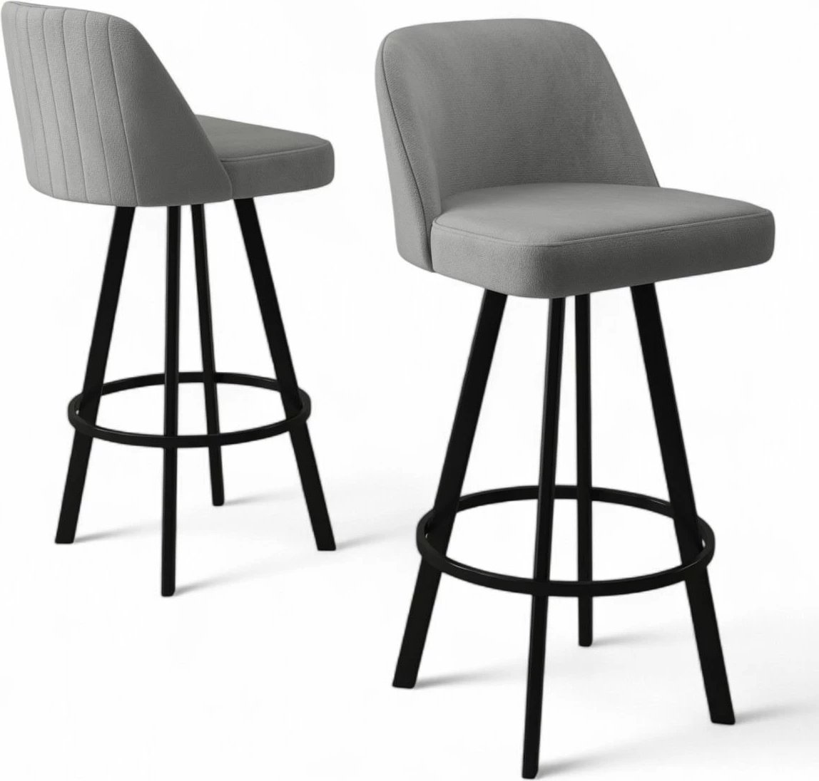 Set karrigesh për bar (4 copë), Hanah Home, Atex, gri e zi Set karrigesh për bar (4 copë), Hanah Home, Atex, gri e zi