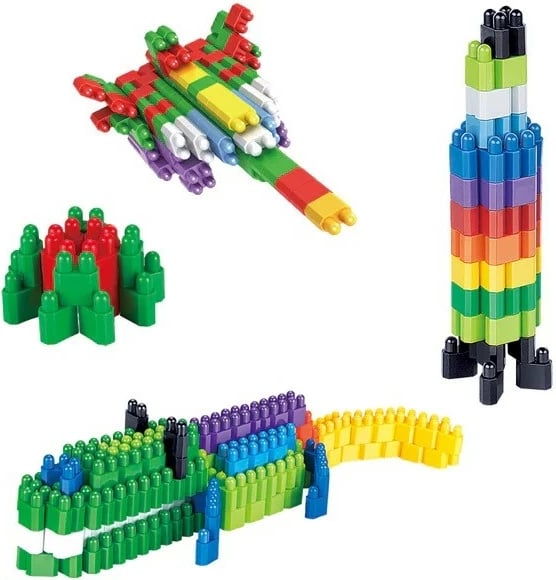 Set blloqe ndërtimi plastike ASKATO Little Geniuses, 498 pjesë, shumëngjyrëshe