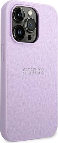 Mbështjellës Guess GUHCP14LPSASBPU për iPhone 14 Pro 6.1", Saffiano, vjollcë