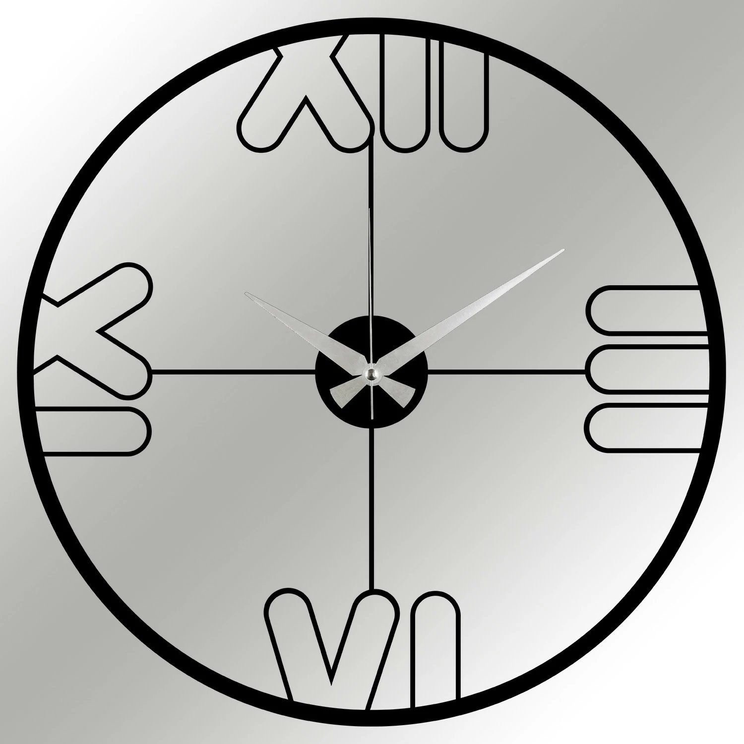 Orë muri dekorative prej metali, Wallity, Mali, e zezë, 48x48cm