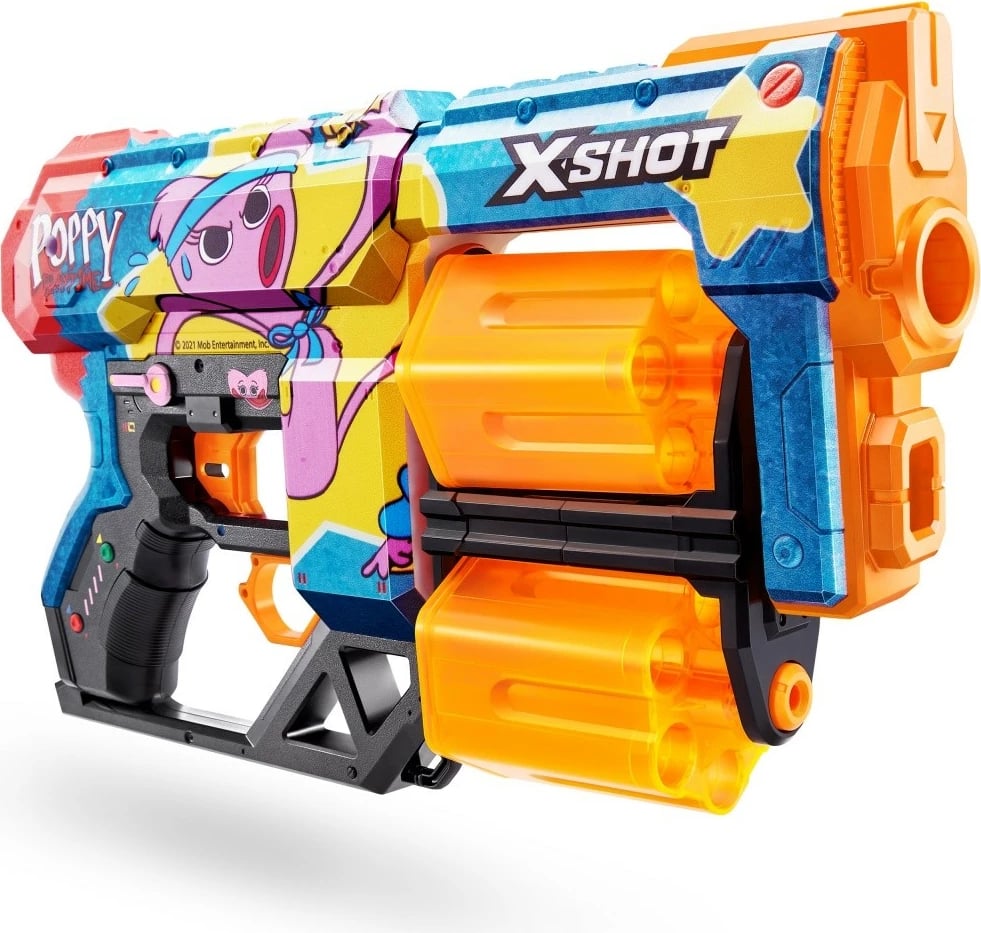 Blaster lodër ZURU X-Shot Dread Skins Launcher Kissy, 12 shigjeta, shumëngjyrësh