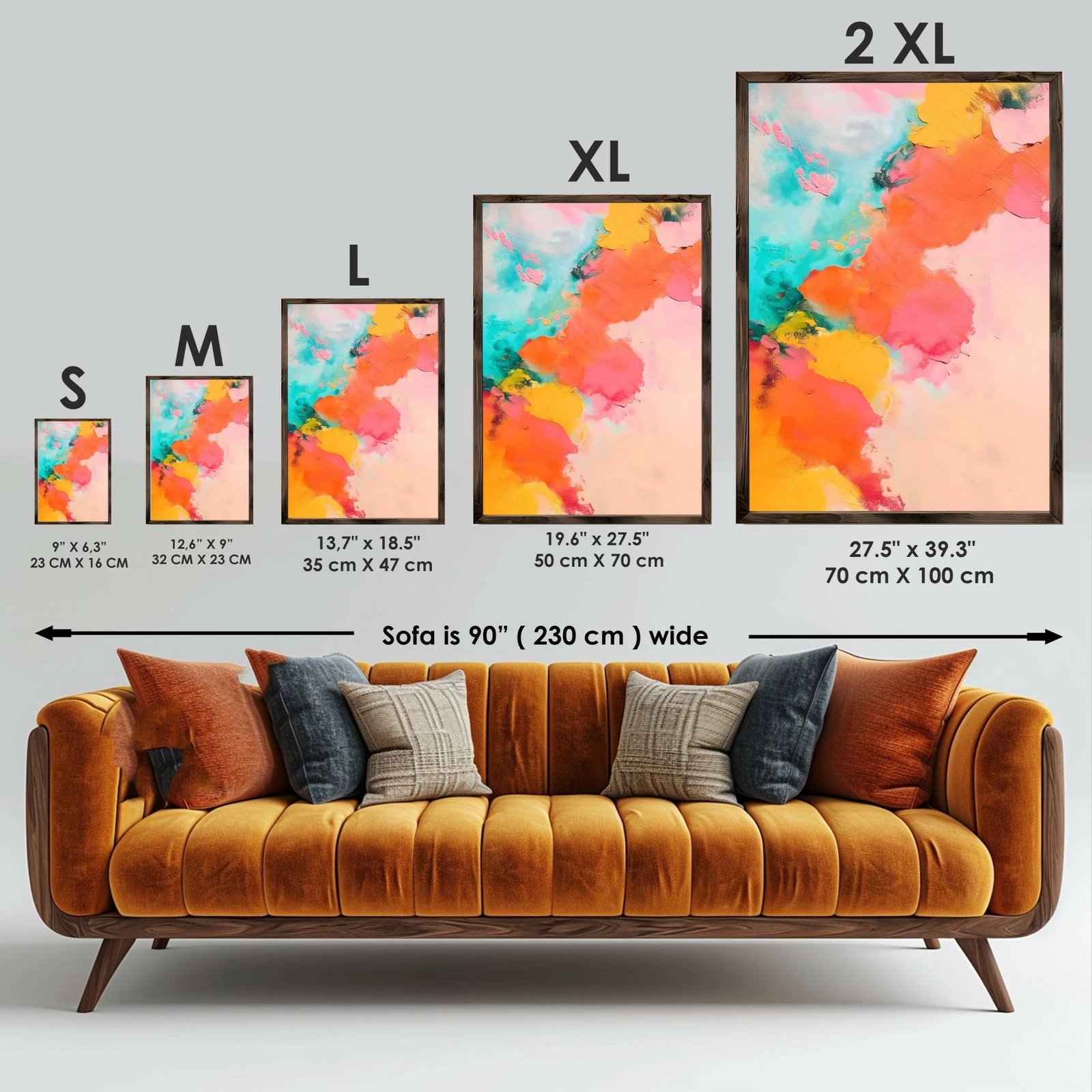 Pikturë dekorative me kornizë MDF, shumëngjyrëshe, Wallity GE173-L