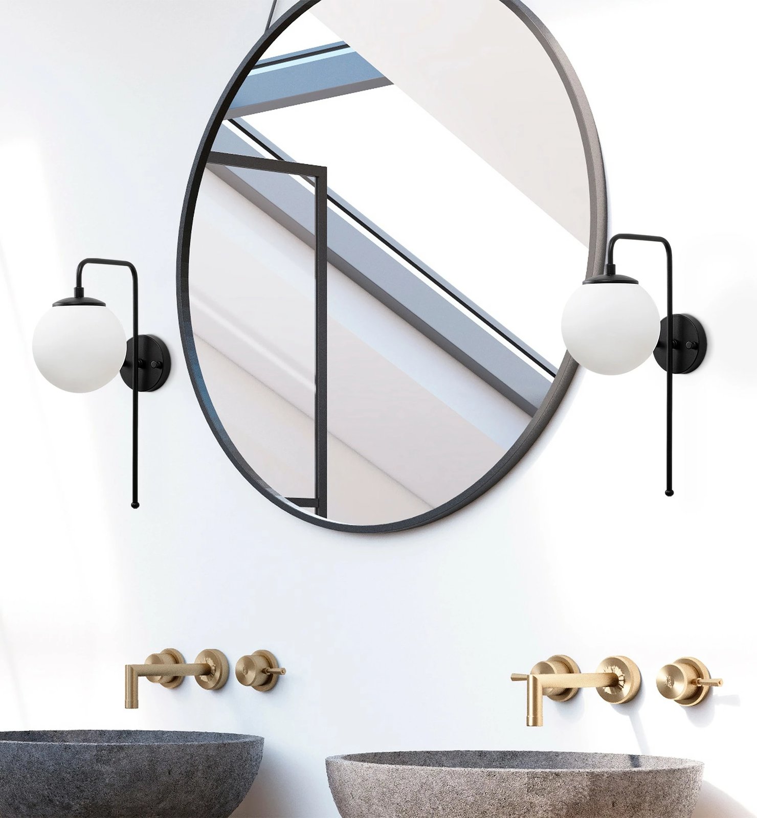 Llambë muri Opviq, Viran - 10915, e zezë dhe e bardhë