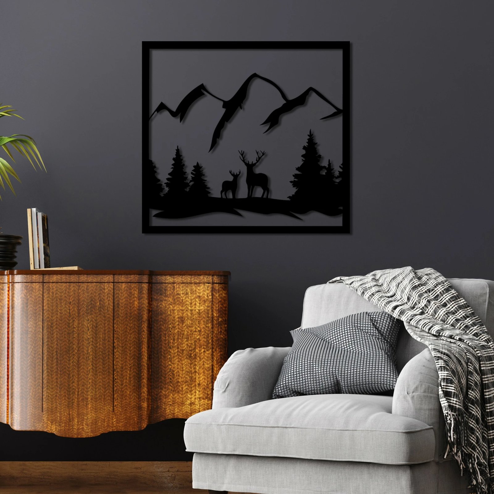 Aksesor dekorativ metalik për mur, Wallity, Nënë dhe Bir 1