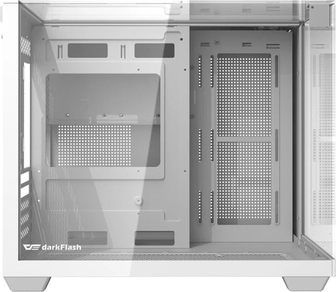 Kasë Darkflash TH285M, midi tower, për pllakë amë M-ATX/ITX, xham i temperuar, e bardhë