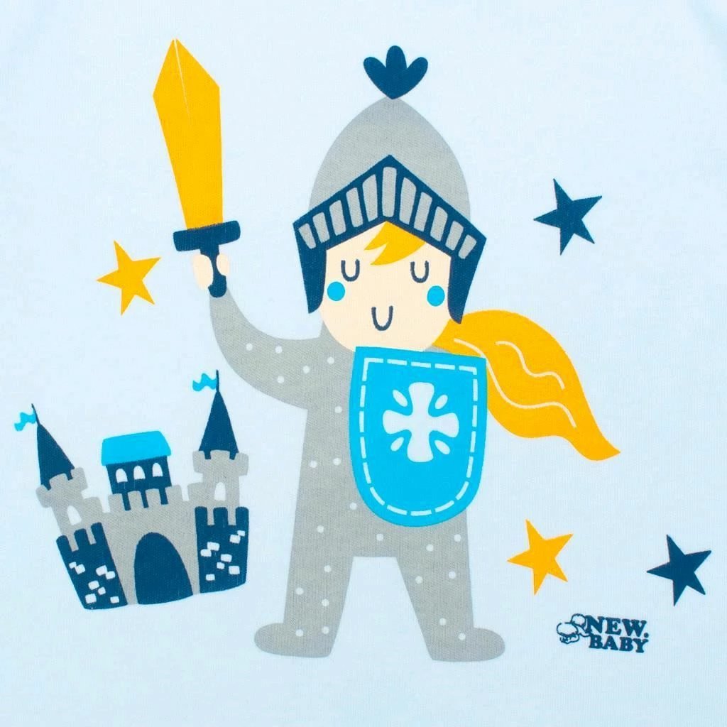 Set 2-pjesësh foshnje New Baby Knight, pambuk 100%, madhësi 80 (9-12m), blu