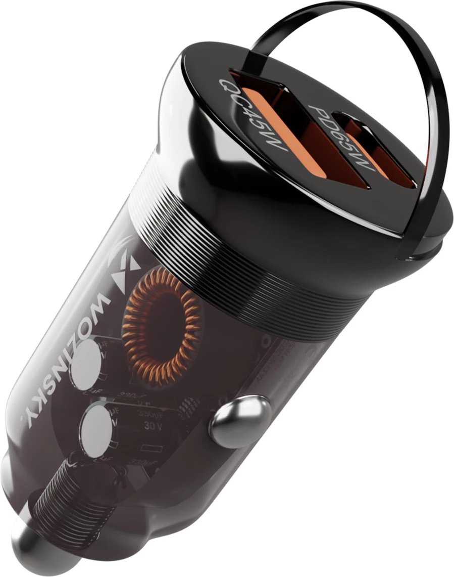 Karikues makine, Wozinsky, WCGWCW, USB-C PD 65W + USB-A QC 3.0 45W, 2 porta, zi