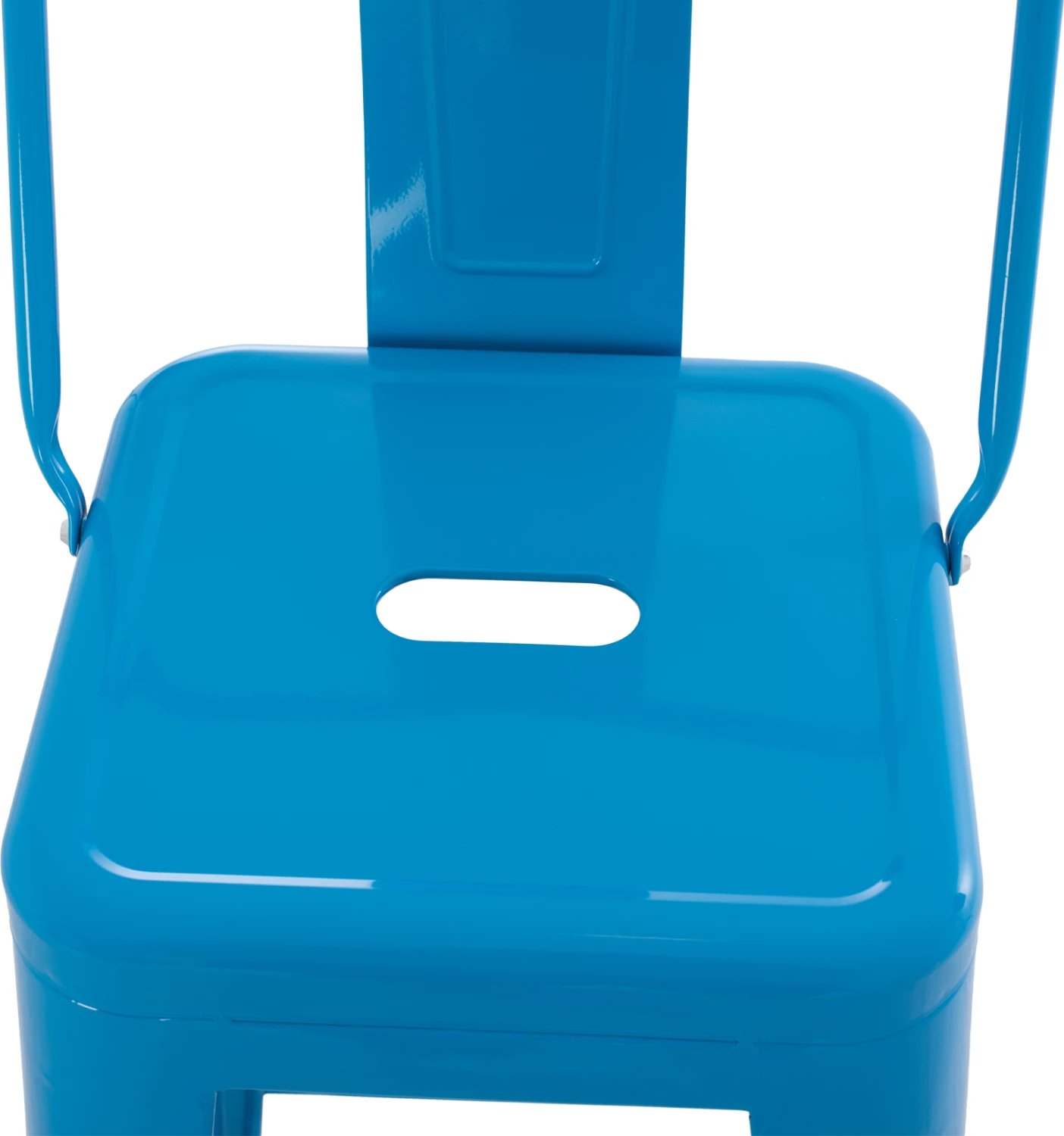 Karrige për bar metalike Melita me shpinë, ngjyrë blu, FH8643.08, 43x43x100 cm