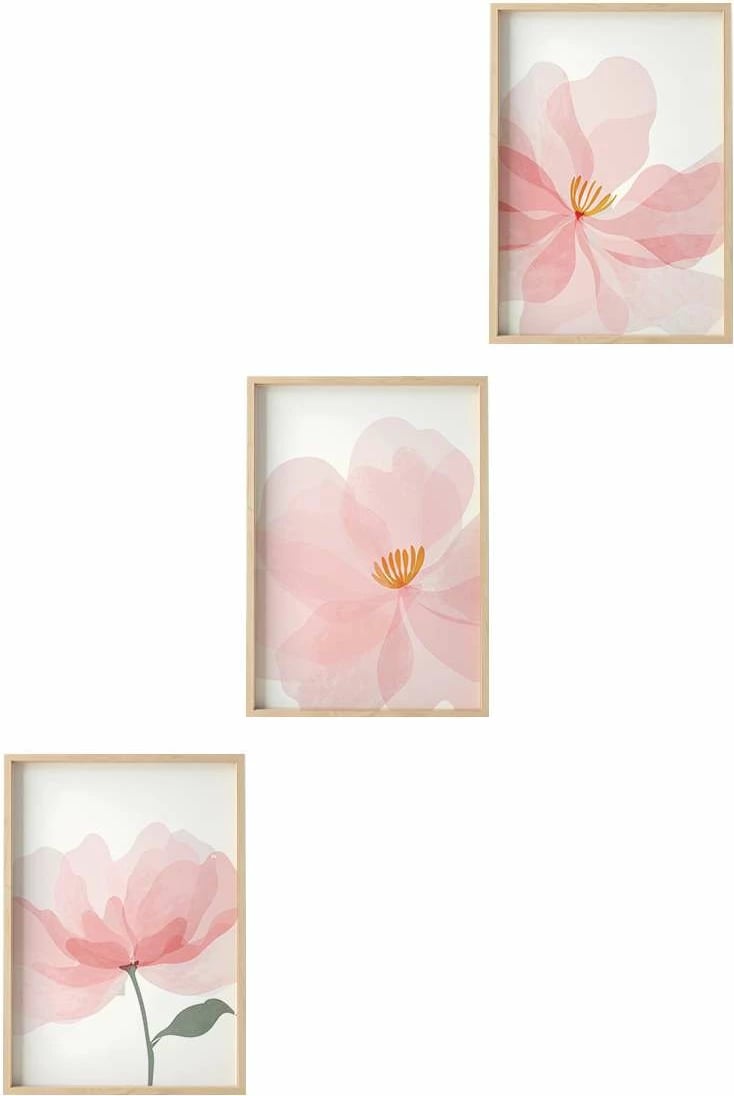 Pikturë dekorative MDF me kornizë, 3 copë, Wallity, Huhu192, 20x30cm