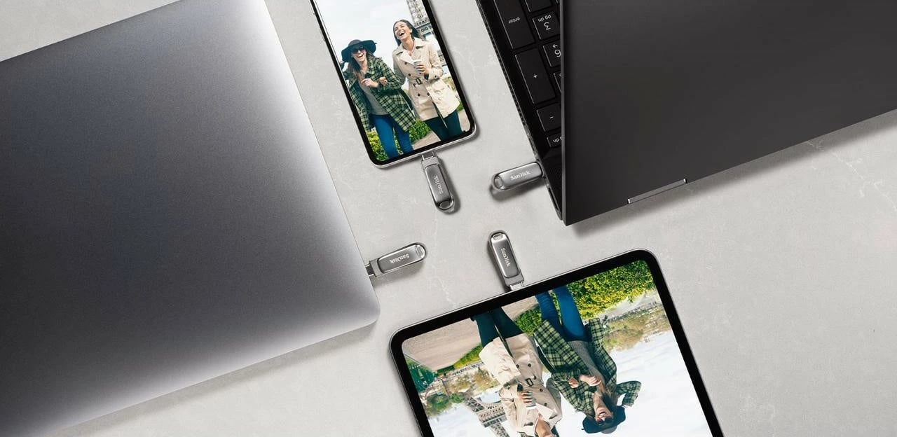 USB SanDisk Ultra Dual Drive Luxe, 128 GB, USB Type-A / USB Type-C, 3.2 Gen 1, Çelik