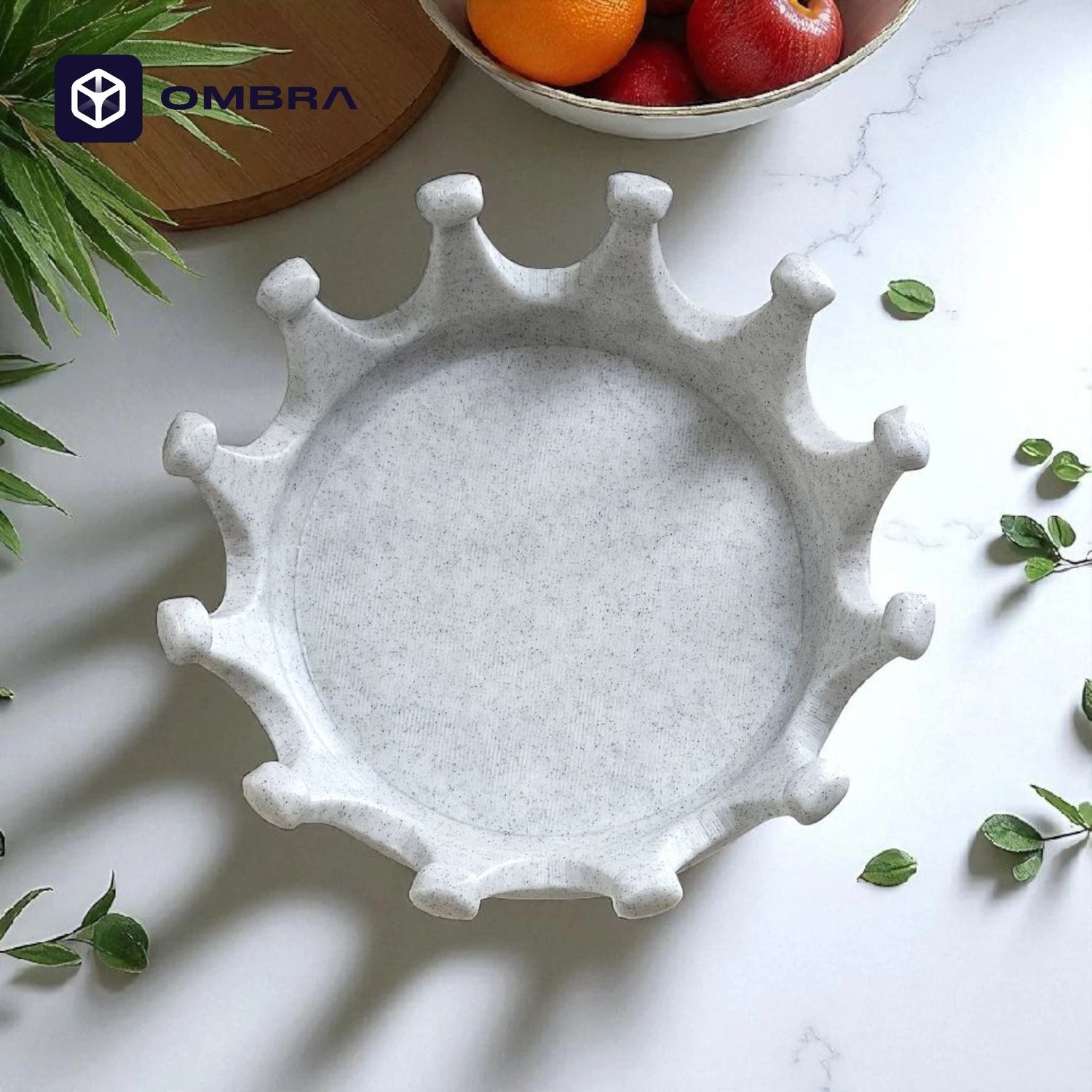 Organizues Bizhuterish – Dekori në formë Kurorë Mbretërore, ngjyrë mermeri