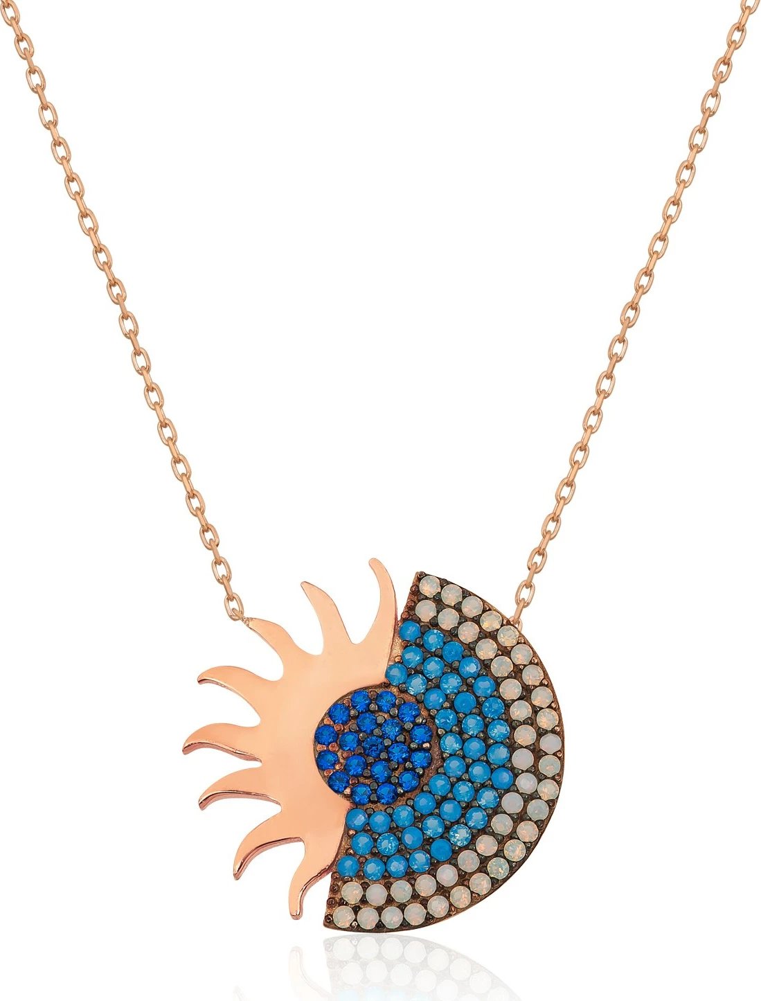 Varëse argjendi, Jumeon, NRZ99150, ngjyrë rozë ari, blu e kaltër