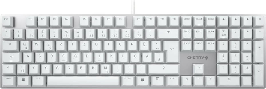 Tastierë mekanike Cherry KC 200 MX, Full-size, Wired, USB, QWERTZ, Argjendtë, Bardhë