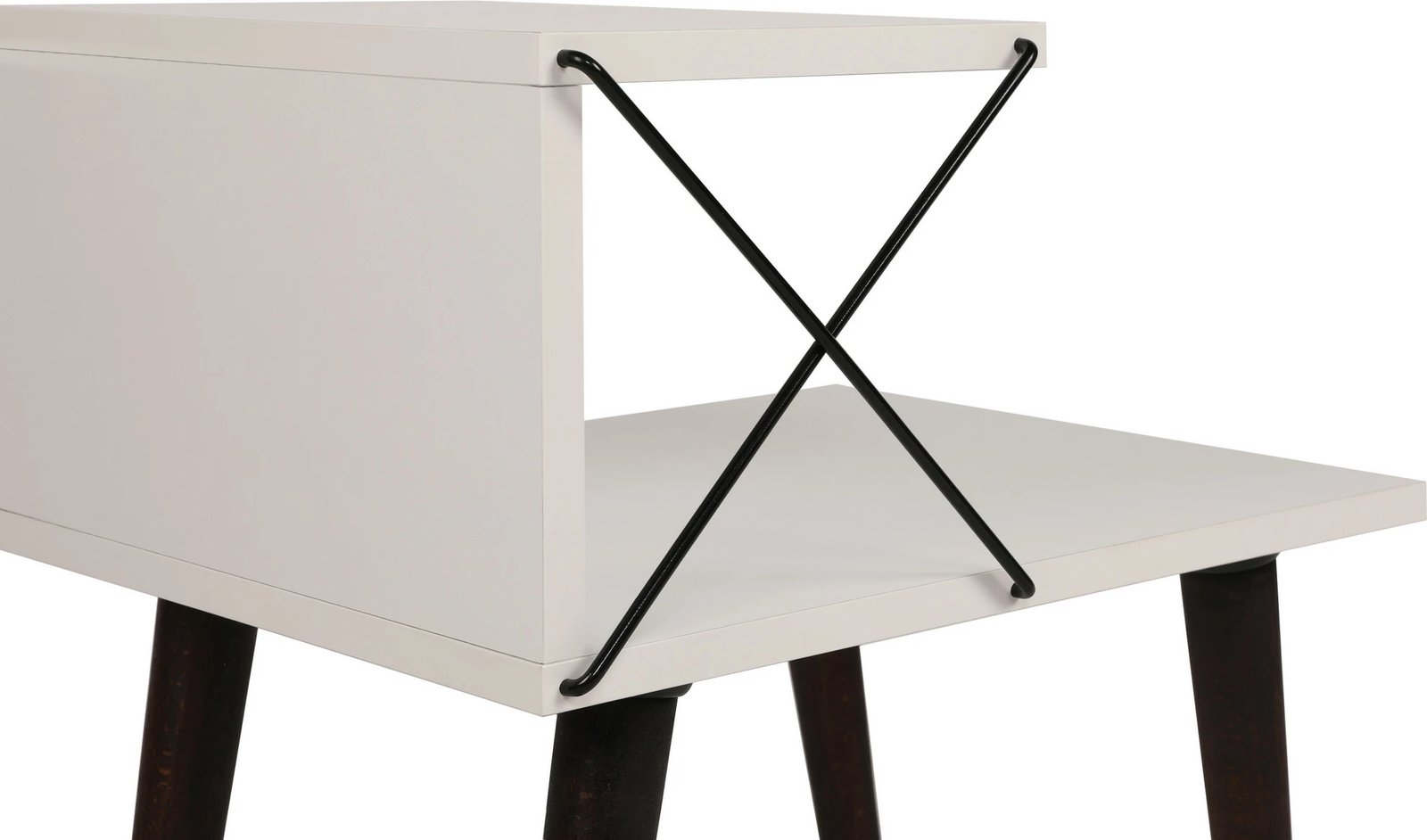 Komodinë moderne Hanah Home, Cross, e bardhë