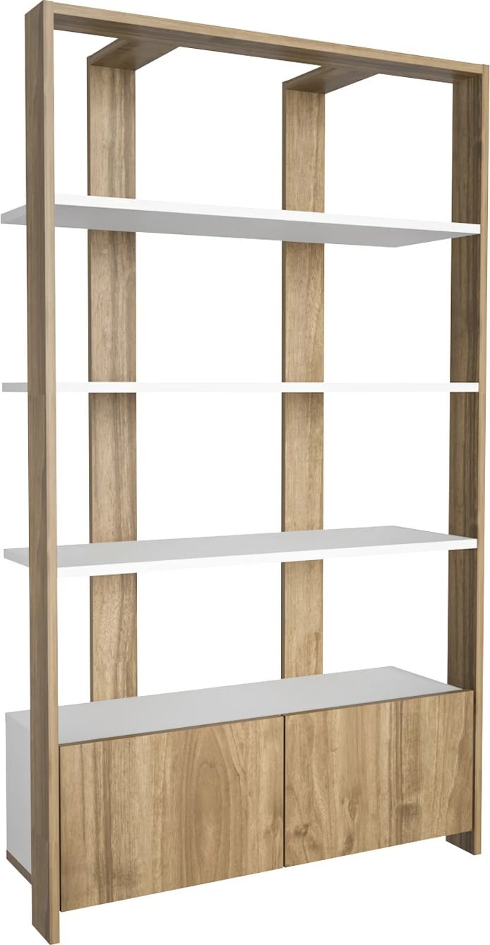 Raft librash Skye Decor, Elena, bardhë dhe arre