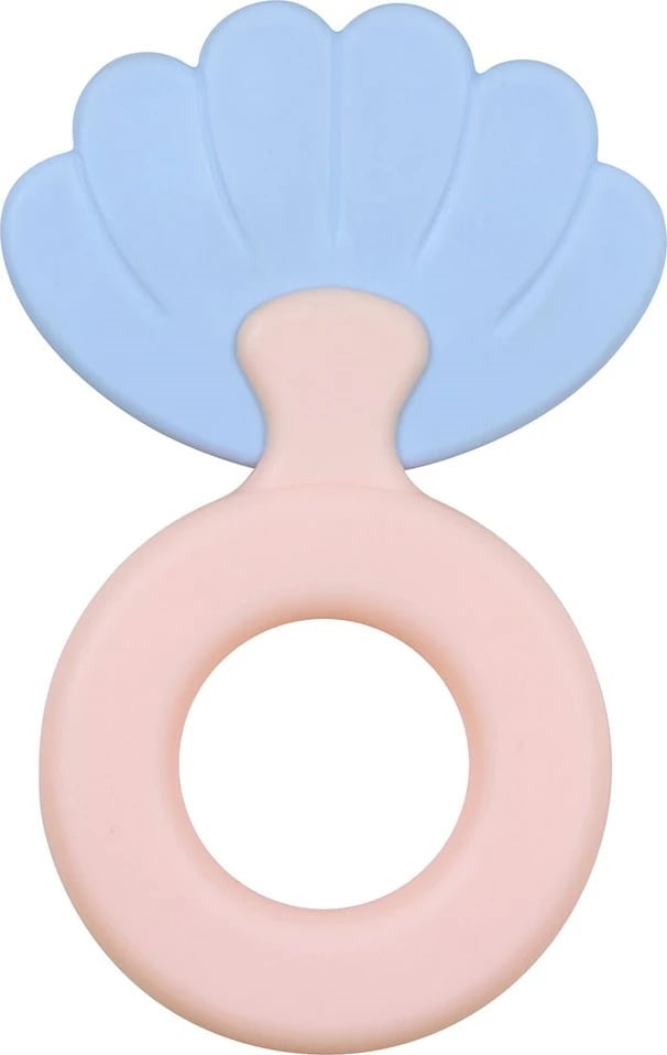 Lodër dhëmbëzimi me zile, Baby Mix, 0+ muaj, material i butë, kapje e lehtë, rozë/blu