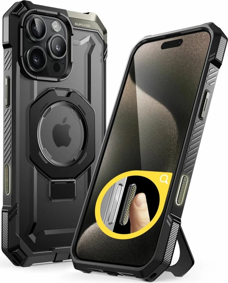 Mbështjellës Supcase UB Grip Mag me MagSafe për iPhone 16 Pro, i zi
