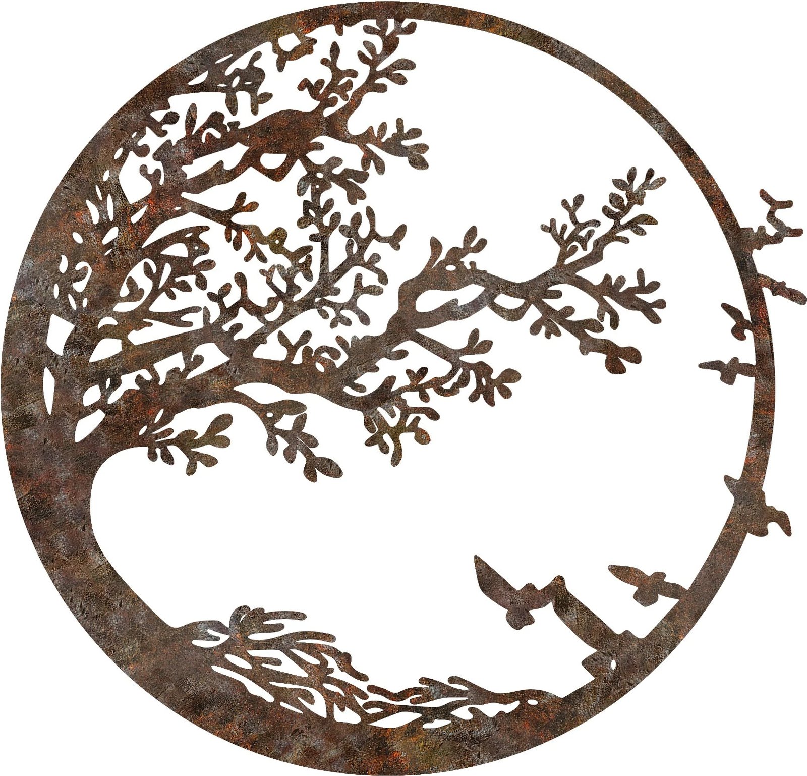 Aksesor dekorativ metalik për mur, Wallity, pemë me efekt të ndryshkur