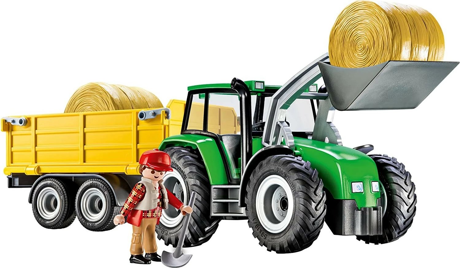 Set lodrash Playmobil Country 9317, traktor me rimorkio dhe figurina