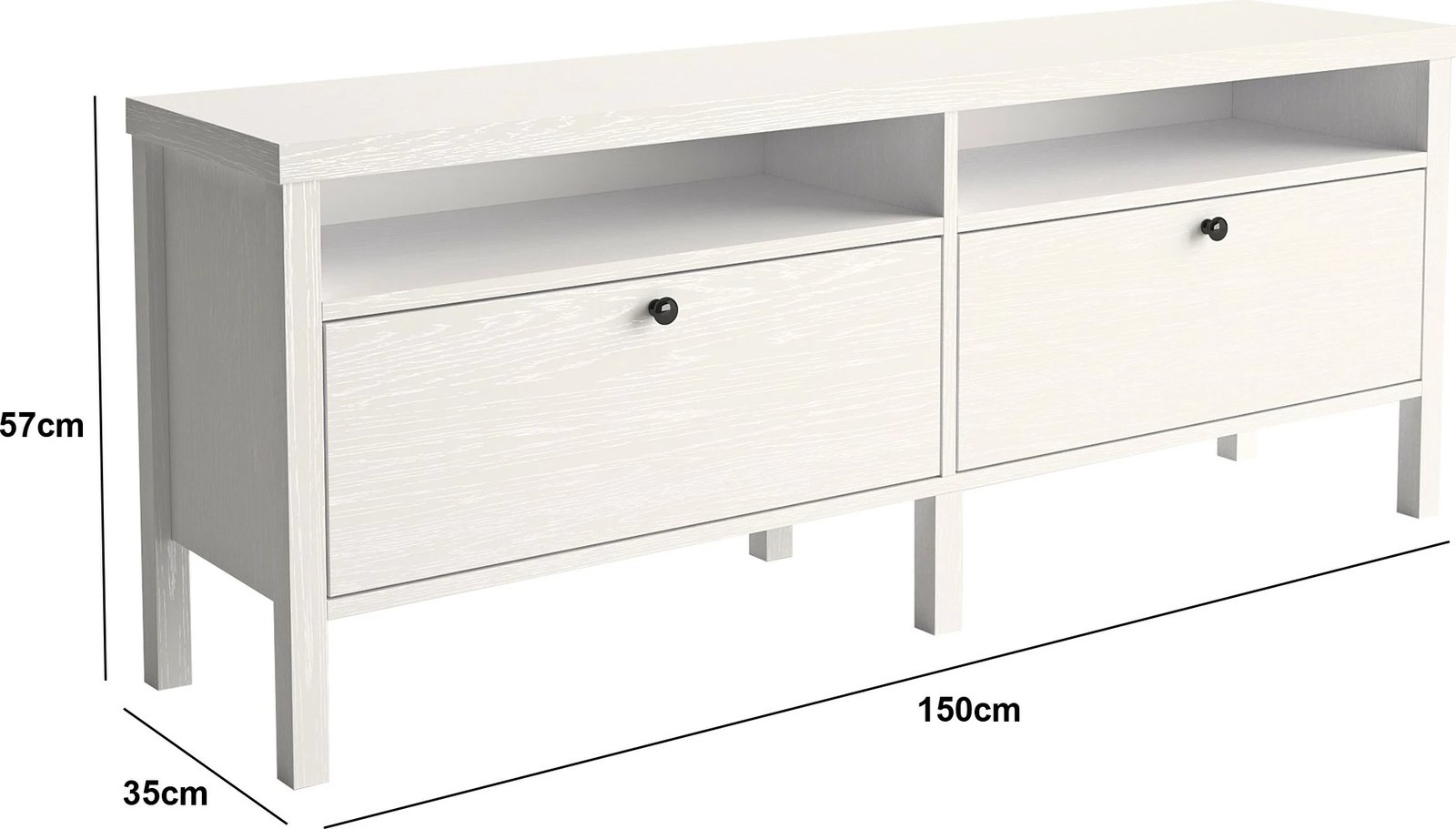 Komodë televizori, ngjyrë druri dhe e bardhë, FRN-10004