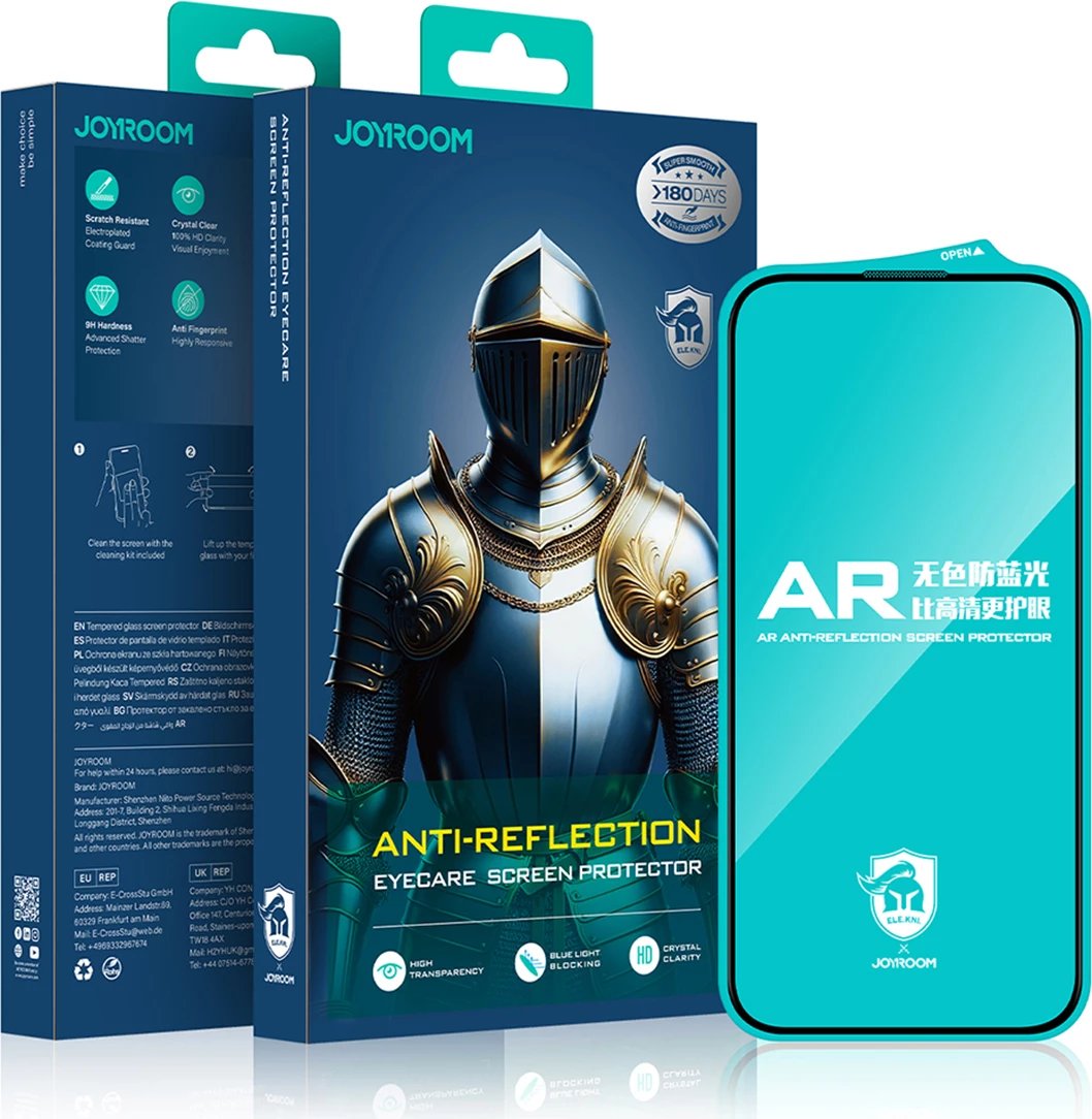 Xham i temperuar Joyroom JR-MAR0317 për iPhone 15 Plus/16 Plus, anti-refleks, 0.33mm