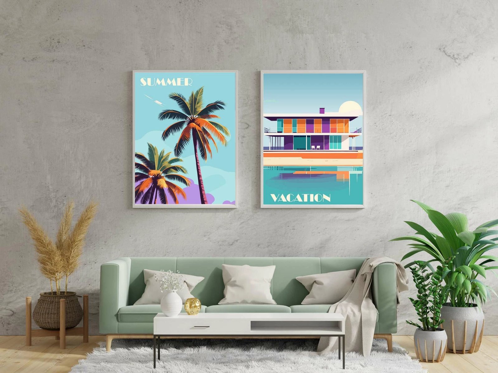 Pikturë dekorative me kornizë MDF (2 copë), Wallity, Mp2-00101, 30x40cm