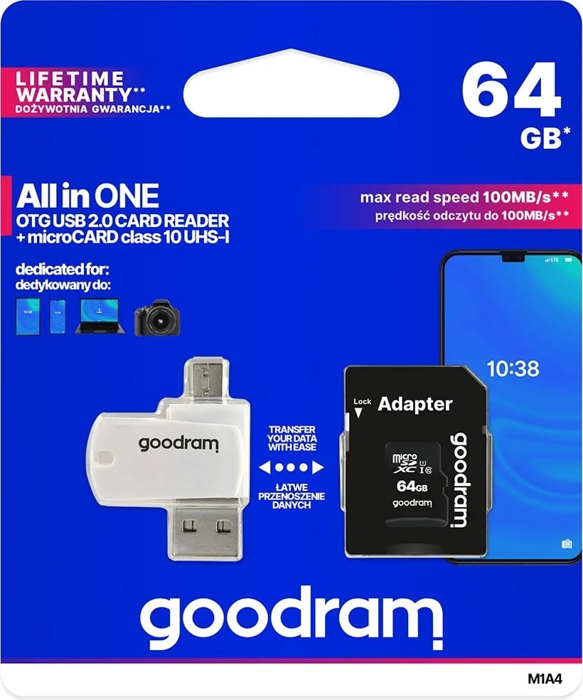 Kartelë memorie GoodRAM 64GB, me adapter