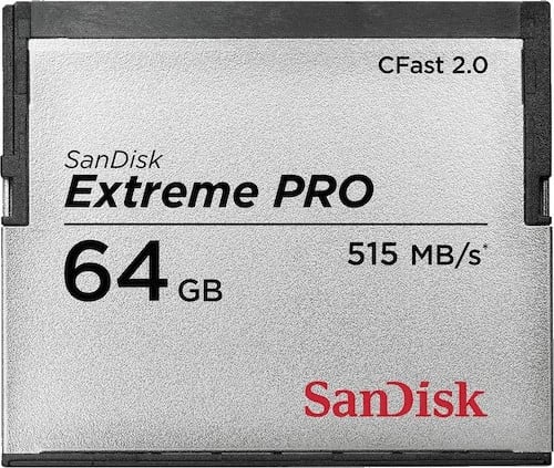 Kartë memorje SanDisk Extreme PRO CFast 2.0, 64 GB, e zezë, argjendtë