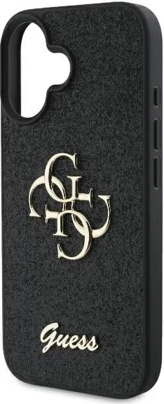 Mbështjellës Guess Fixed Glitter Big 4G për iPhone 16 Plus, zi Mbështjellës Guess Fixed Glitter Big 4G për iPhone 16 Plus, zi