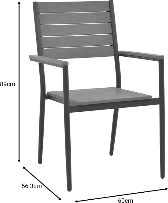 Karrige për kopsht Uplift alumini anthracite- dru i përpunuar gri 60x56.3x89cm