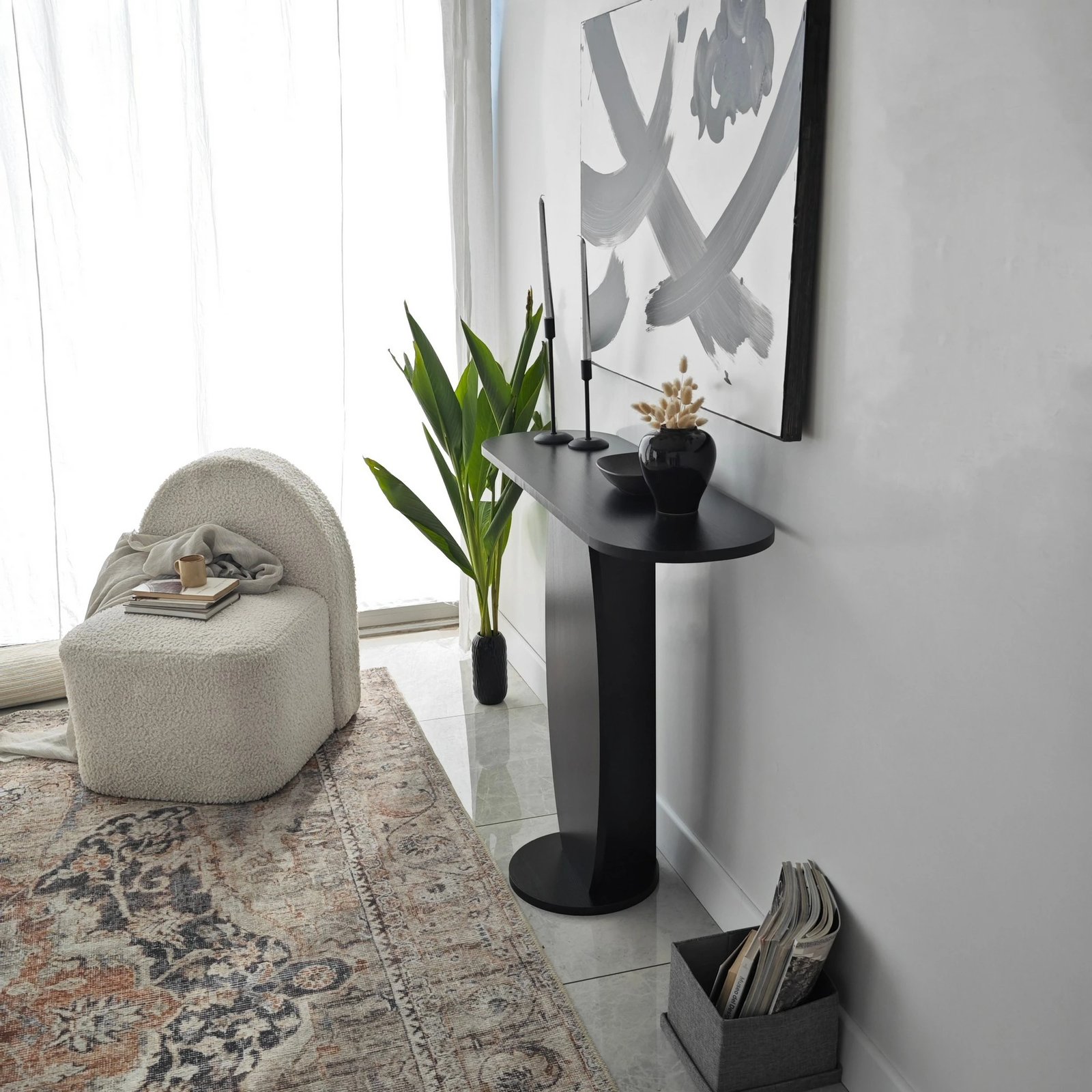 Komodë Ellittica, ngjyrë antracit, Hanah Home