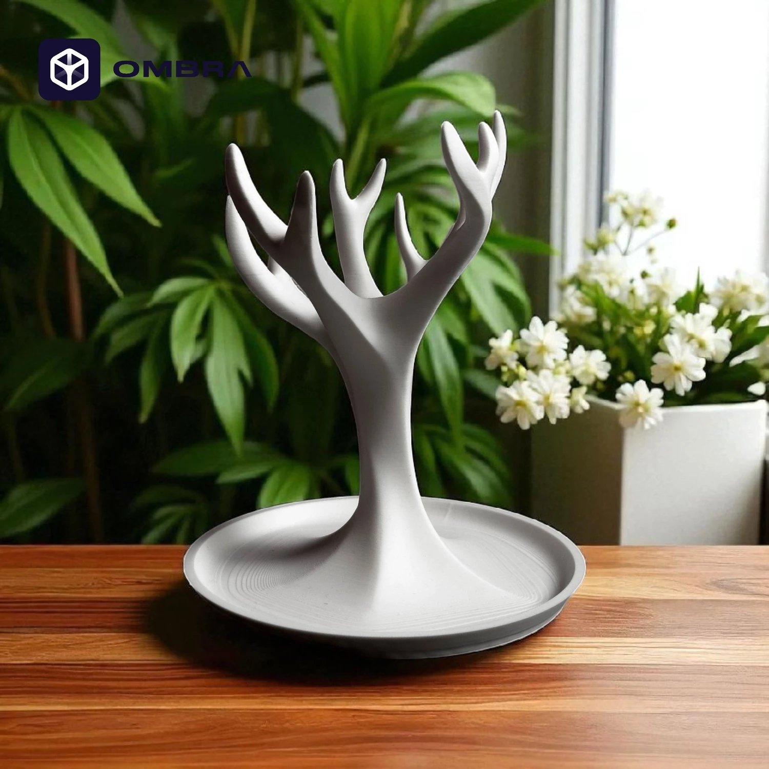 Mbajtëse dekorative pemë për aksesorë, e bardhë