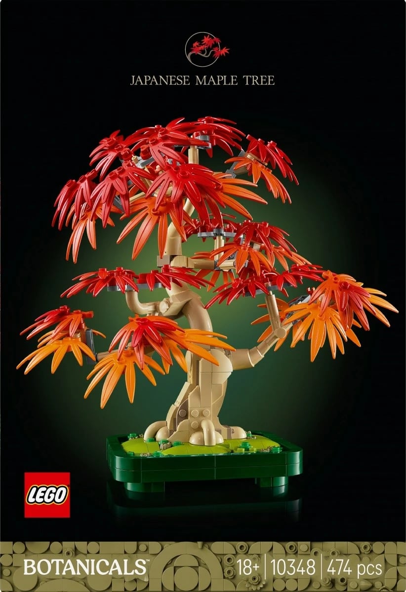 Set LEGO Botanicals Maple Palm Bonsai 10348, 474 pjesë, dekor për shtëpi/zyrë