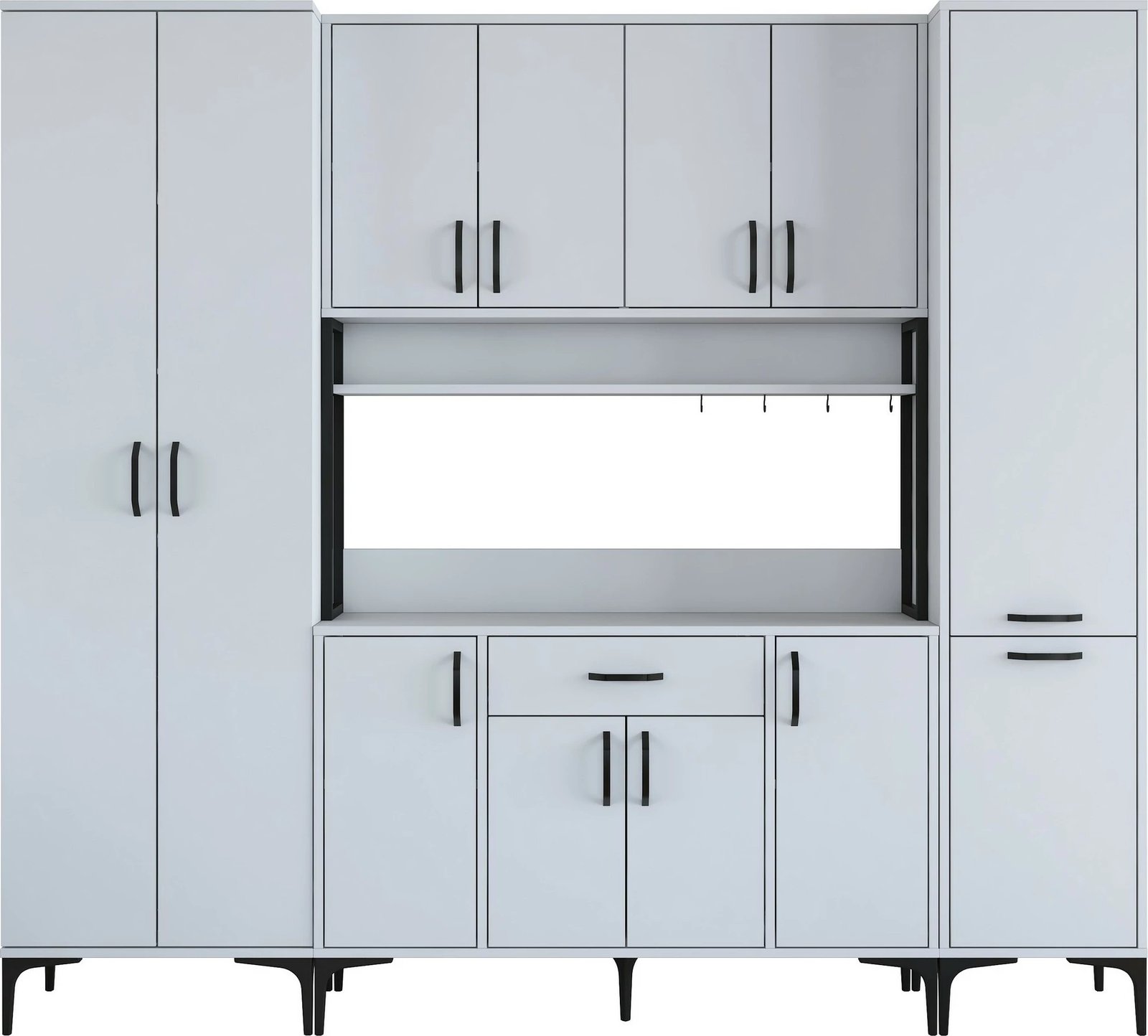 Dollap multifunksional Hanah Home, JE132 - 3053, ngjyrë e bardhë