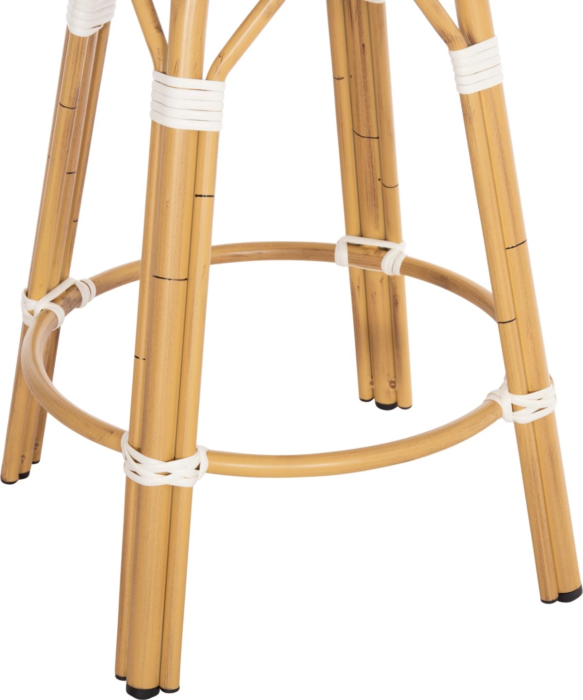 Karrige për bar mesatare alumini CHINO FH6286.05 pamje bambuje & tekstilene blu 43x43x65Hcm