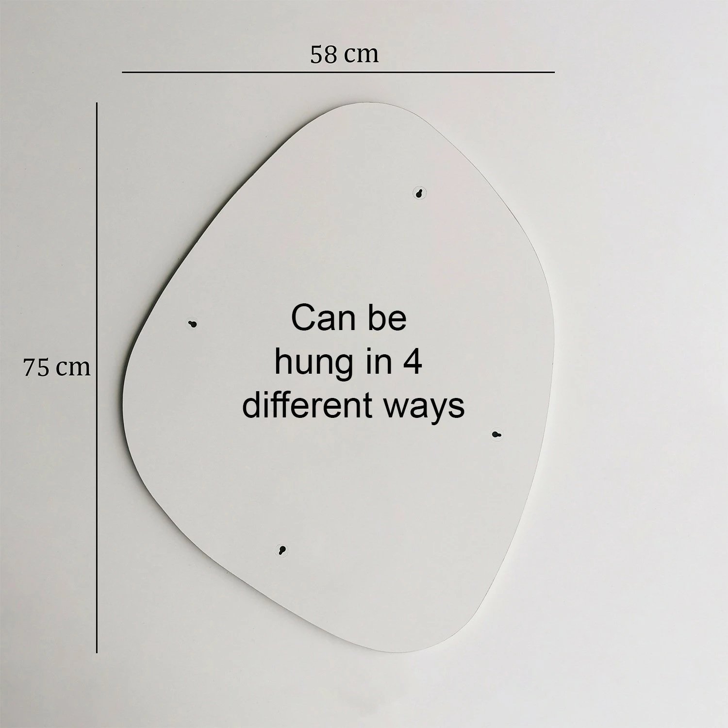 Pasqyrë moderne, formë amorfe, ngjyrë transparente, Hanah Home