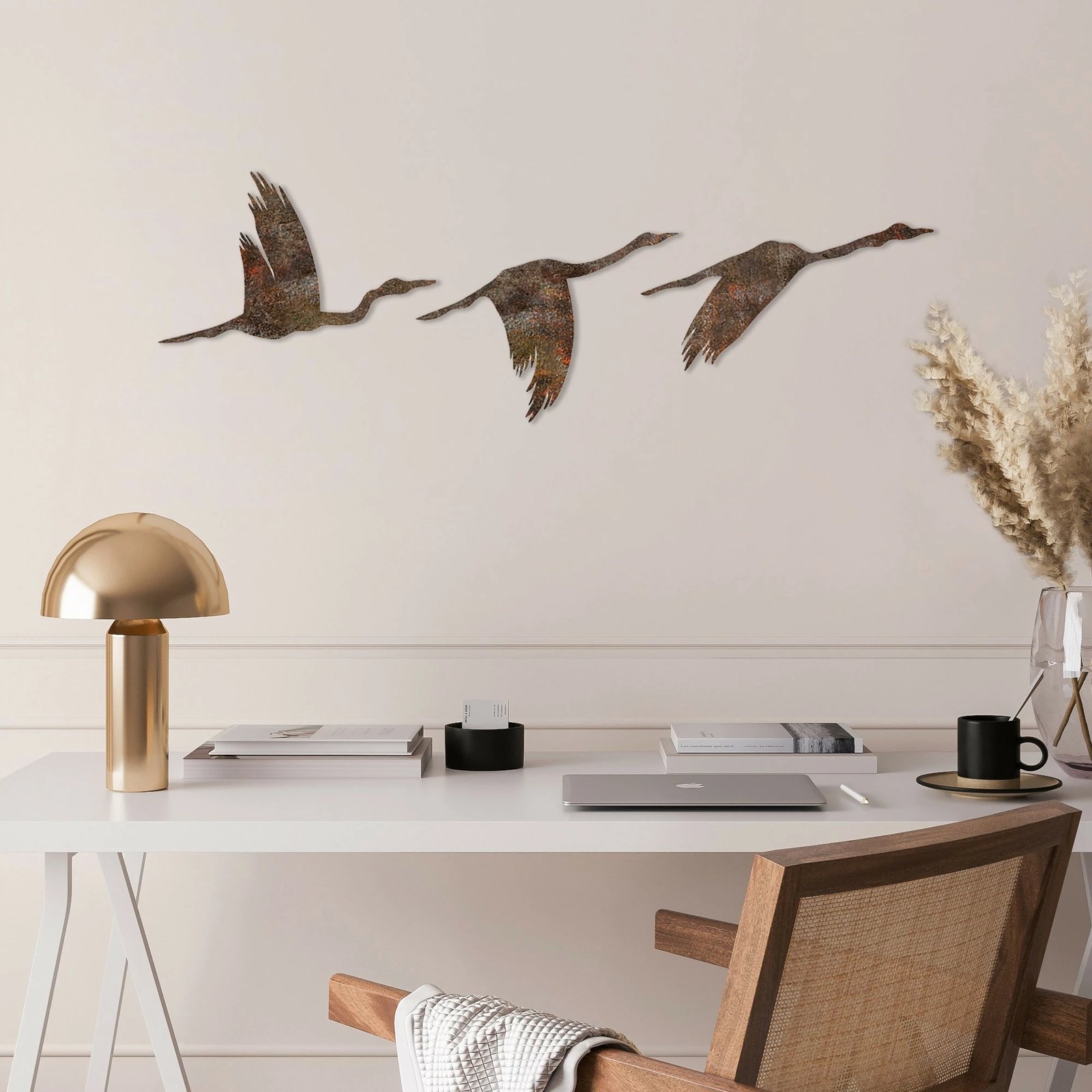 Aksesor dekorativ metalik për mur, zogj të ndryshkur, Wallity Aksesor dekorativ metalik për mur, zogj të ndryshkur, Wallity