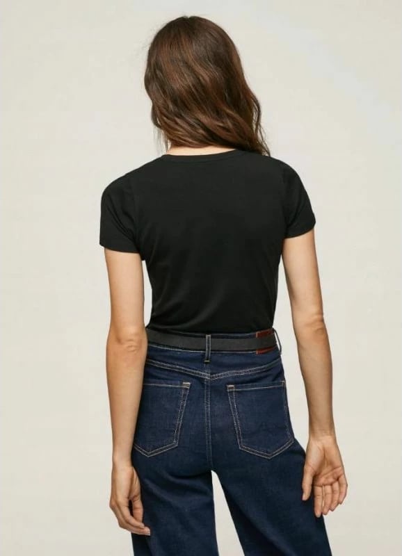 Maicë për femra Pepe Jeans, modeli New Virginia SS, e zezë