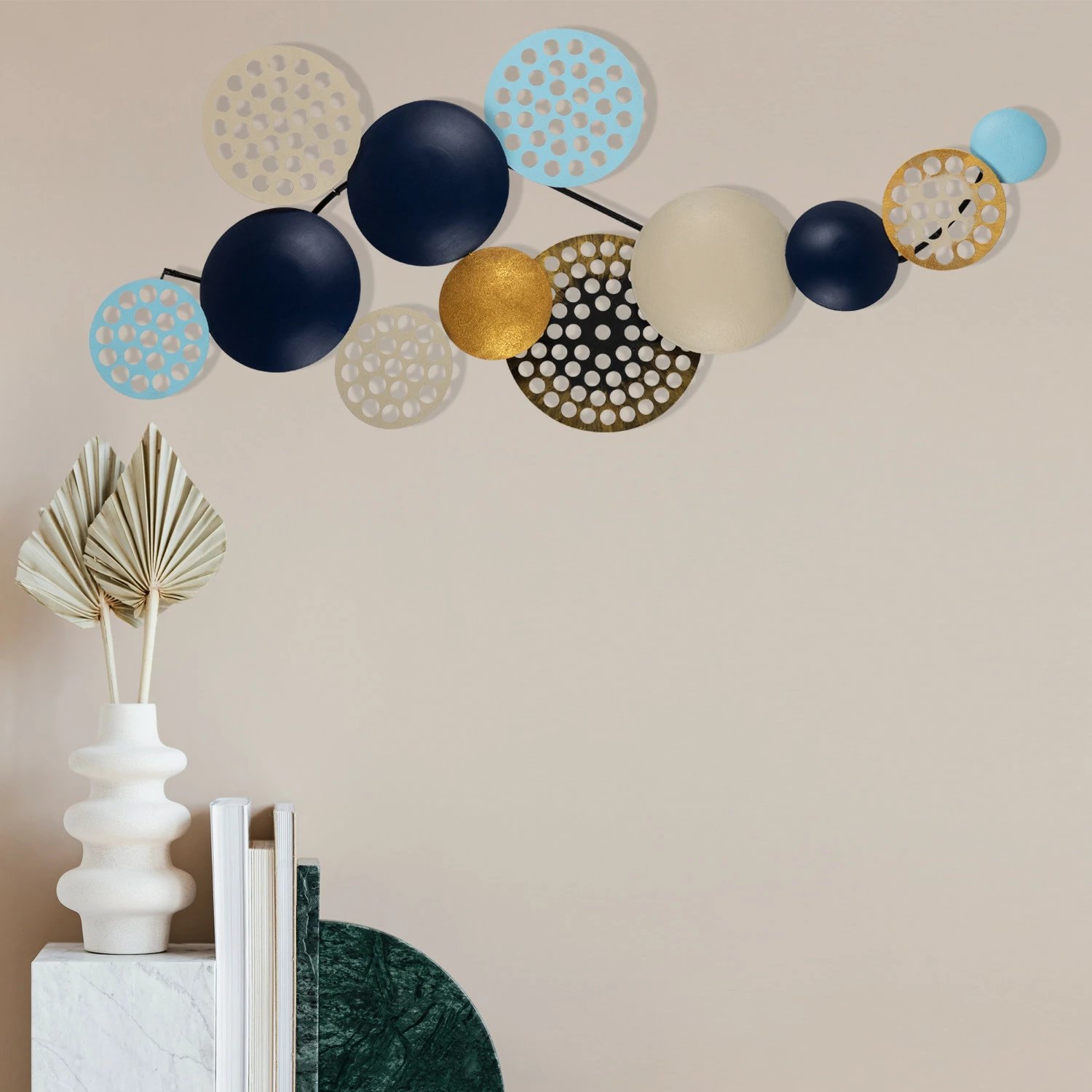 Aksesor dekorativ metalik për mur, Wallity Bronte, shumëngjyrësh, 90x42cm