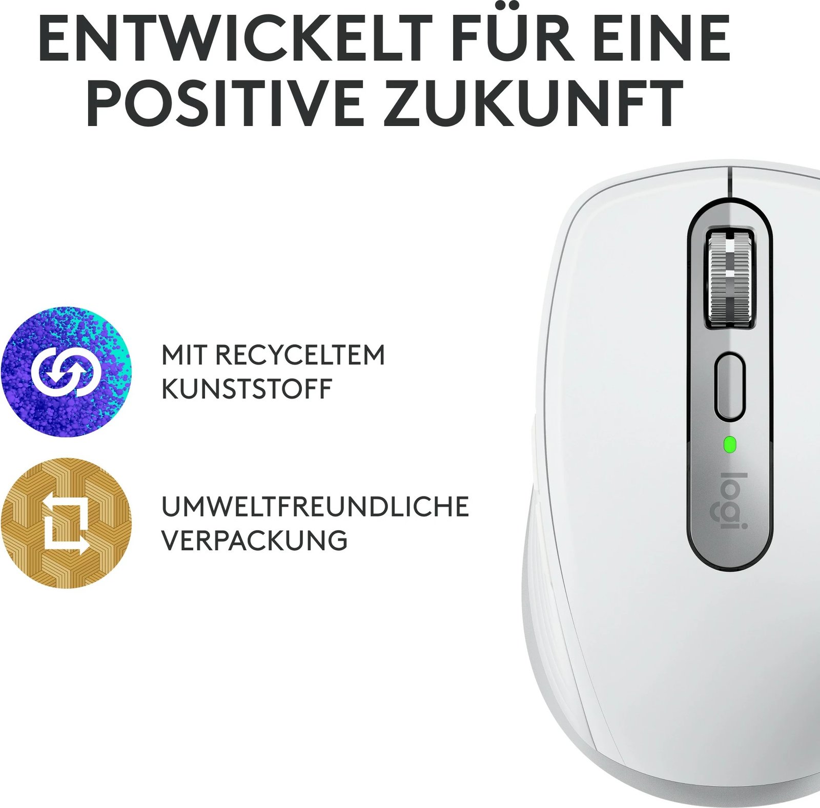 Maus Logitech MX Anywhere 3S, Djathtas, Laser, RF Wireless + Bluetooth, 8000 DPI, Gri, Bardhë