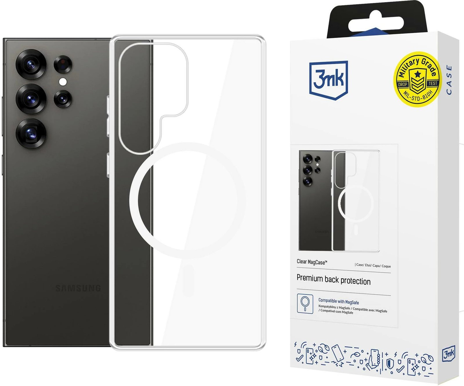 Mbështjellës për celular 3mk MagCase për Samsung Galaxy S25 Ultra, transparent