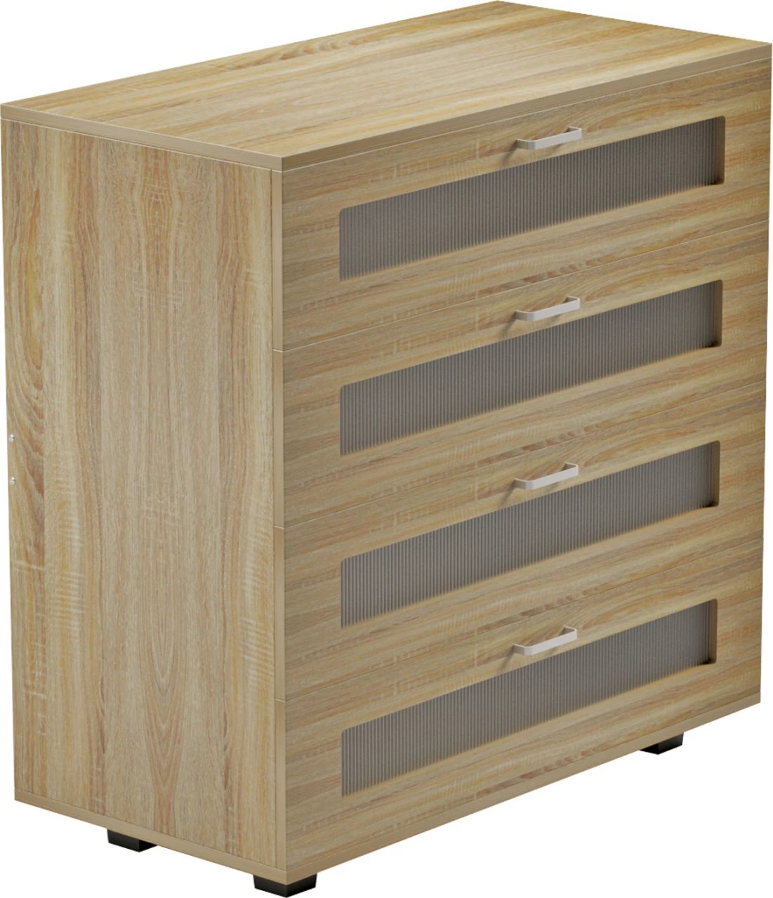 Komodinë THORGAN FH9880.01 melaminë në ngjyrë SONOMA-4 sirtarë 80Χ40Χ83Hcm