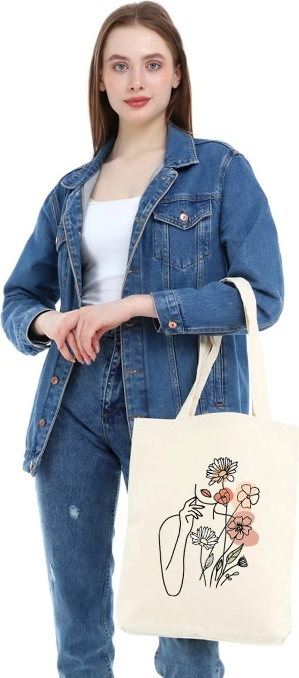 Çantë tote Zoozie Bags, krem, 1113