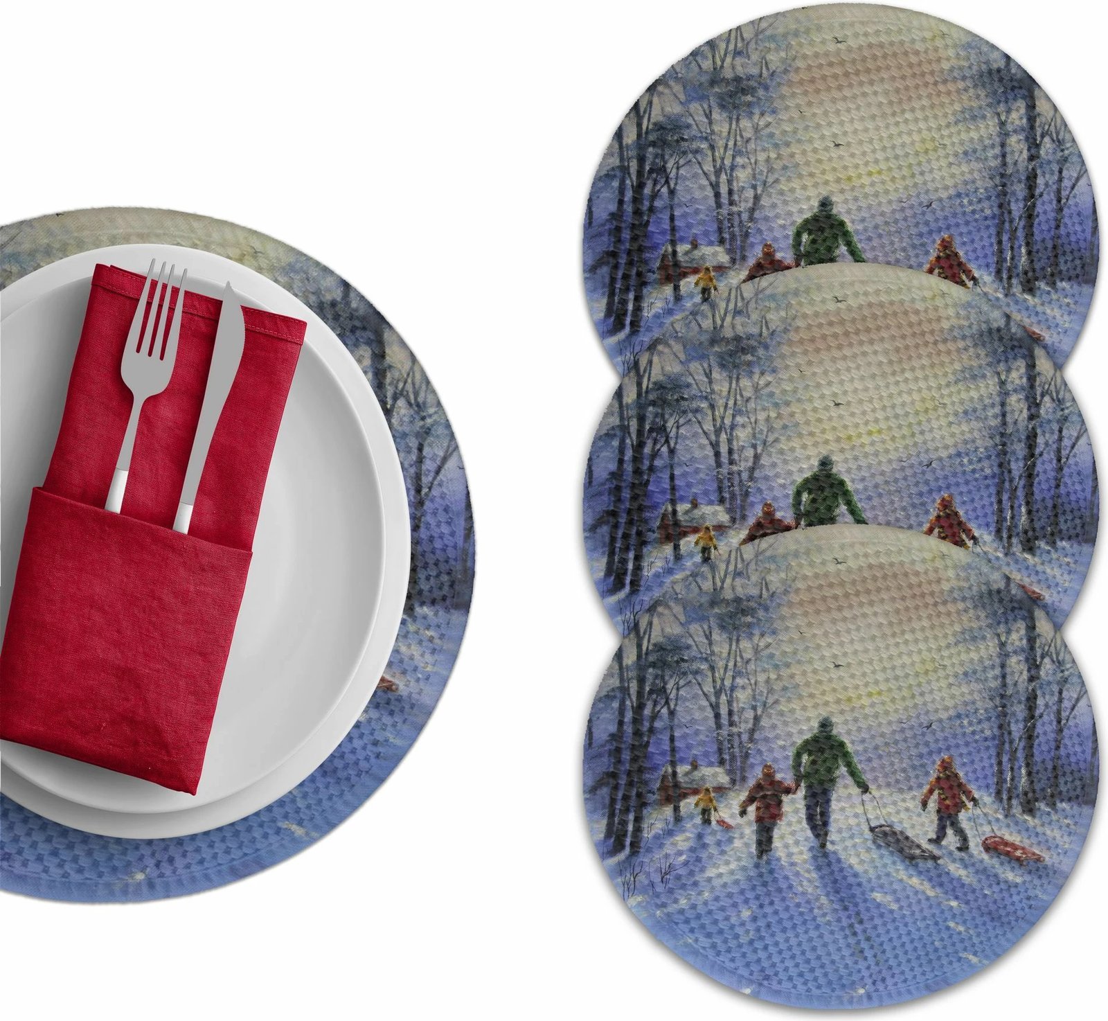 Set nënshtrues tavoline Hermia Concept, shumëngjyrësh, 4 copë, 37cm